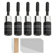 YiaNXan Car Windshield Repair Kit Quick Fix Cracked Glass Repair Kit (Black 5 Bottles)